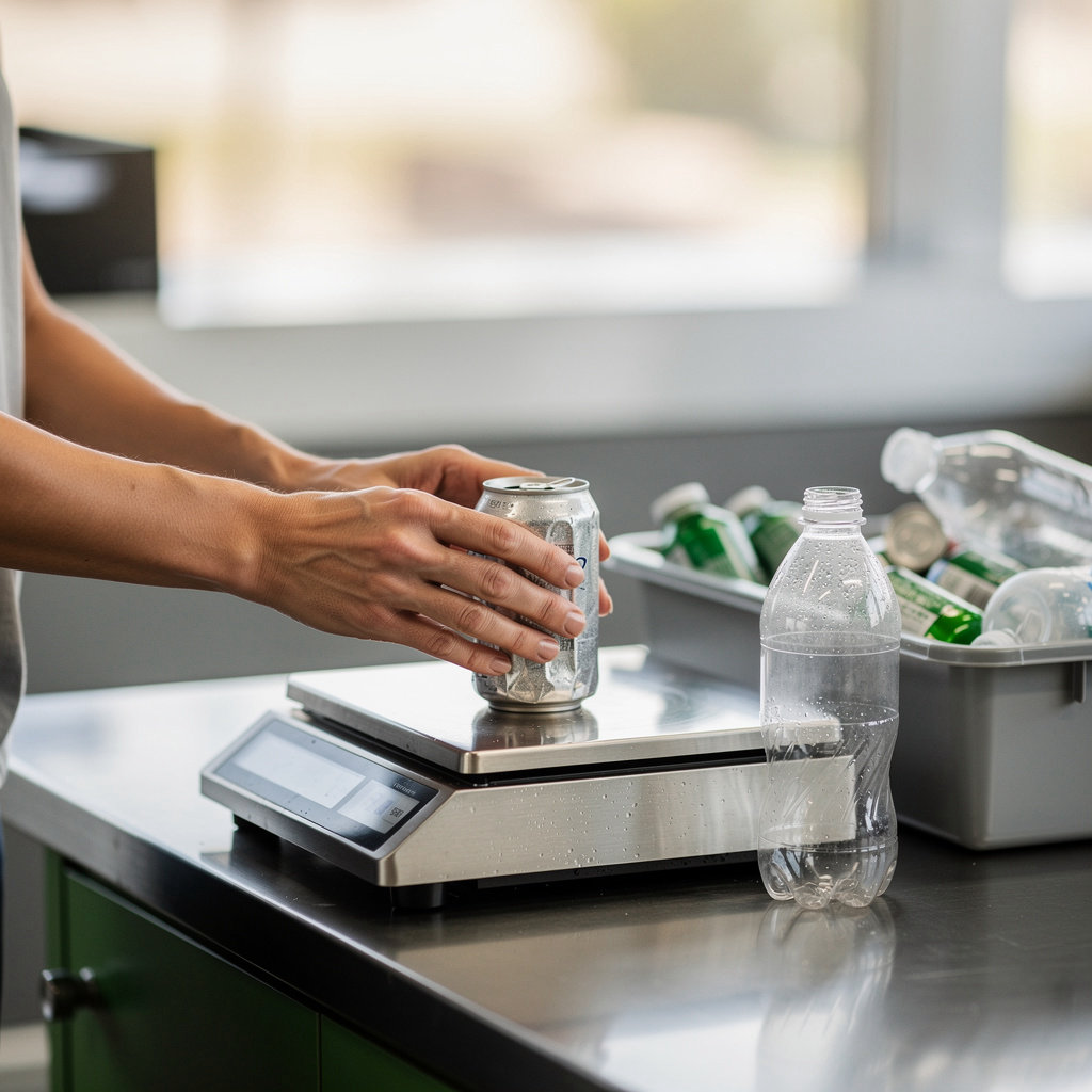 San Diego CRV Buyback Center San Diego staff member assisting a customer with the CRV redemption process